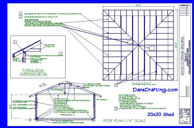 20X20 Shed Plans