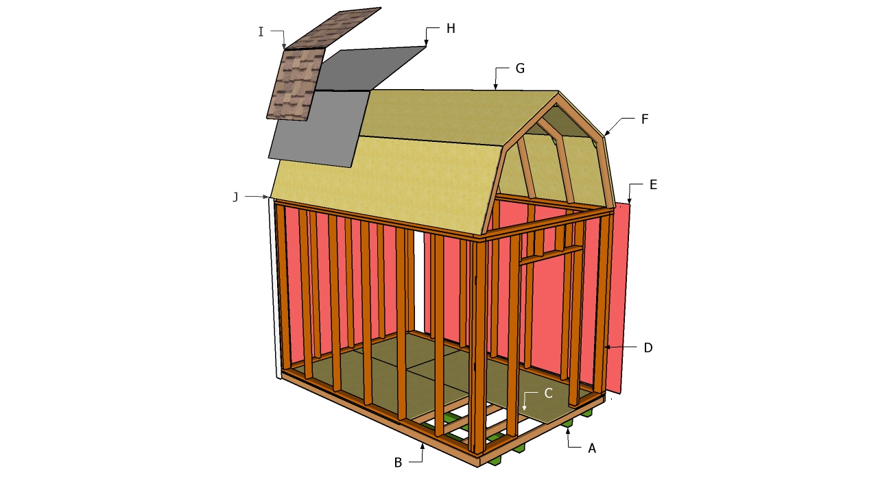 Free Gambrel Shed Plans How to Build DIY Blueprints pdf Download 12x16 ...