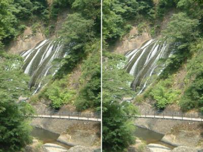 袋田の滝平行法立体画像