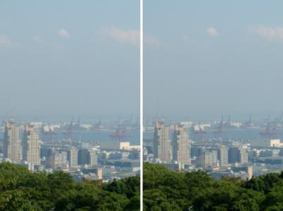神戸の景色平行法立体画像