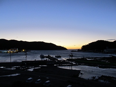 １０月１日　台風１７号通過直後の女川港