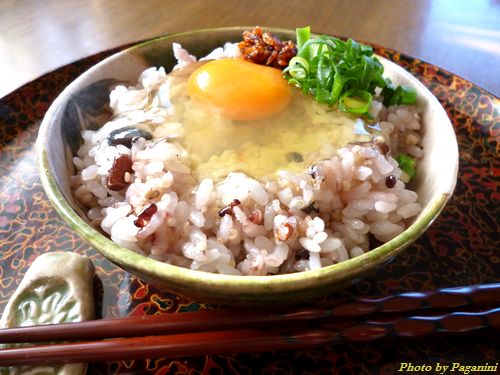 rice on egg