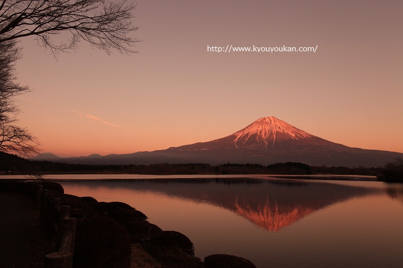 富士山　田貫湖　逆さ富士　紅富士　赤富士