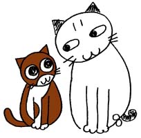 猫のニャン太郎とチョコ