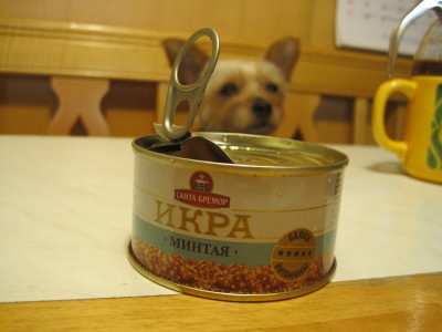ロシアの食材店で買った タラコの缶詰
