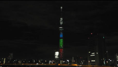 東京スカイツリー「光の３原色」特別ライティング 動画