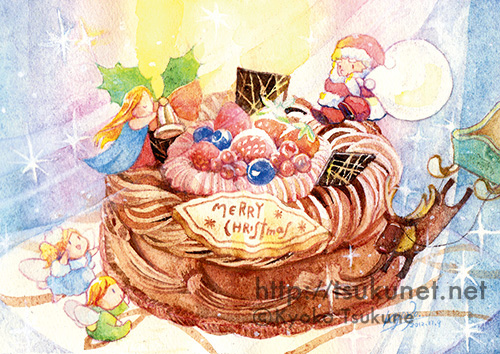 クリスマスケーキのイラスト 妖精 サンタも イラストを仕事にしよう つくっく