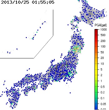 2013年10月25日 宮城県北部 強震モニター