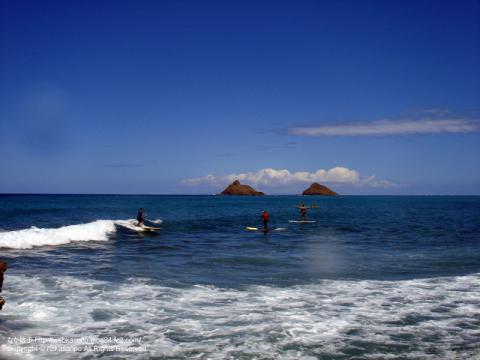 ハワイ　ポポイア島の写真